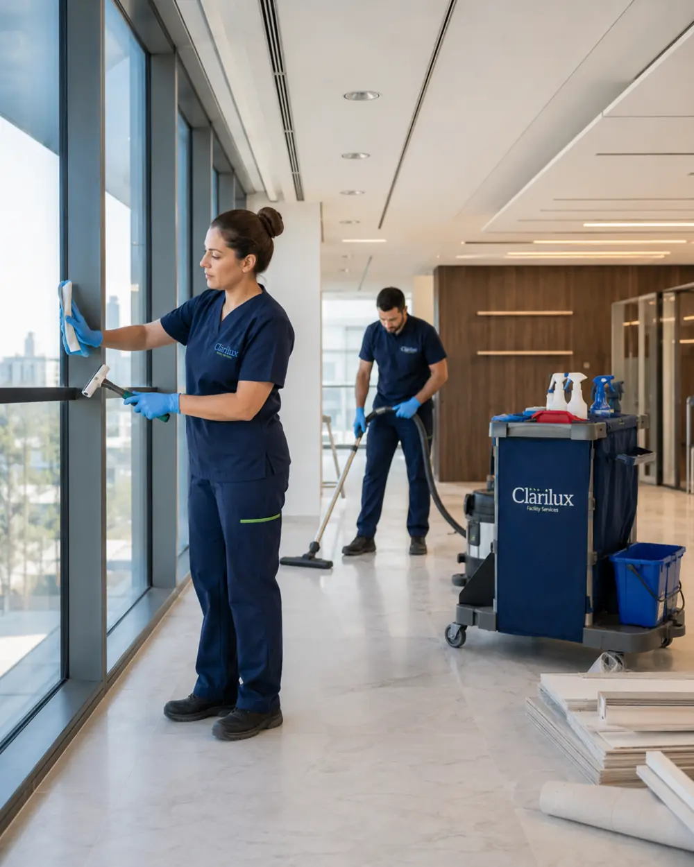 Limpieza fin de obra por el equipo de Clarilux